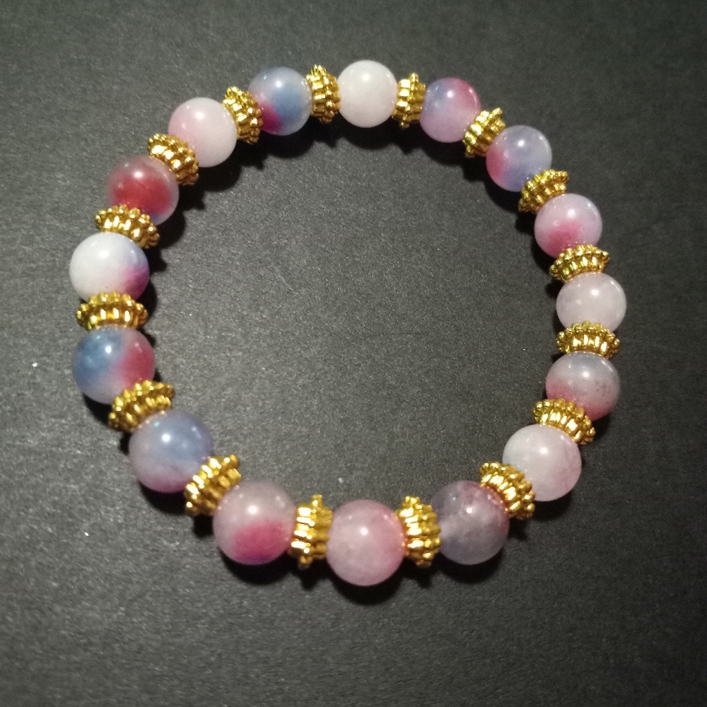 Dyed Agate Beaded Bracelet